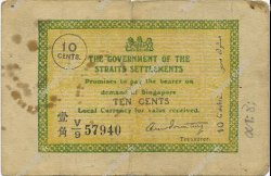 10 Cents MALAISIE - ÉTABLISSEMENTS DES DÉTROITS  1917 P.06b