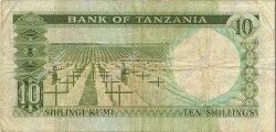 10 Shillings TANZANIA  1966 P.02b MB