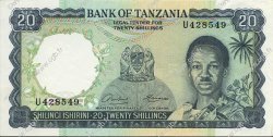 20 Shillings TANZANIA  1966 P.03a UNC-