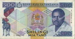 500 Shillings TANZANIA  1989 P.21c XF