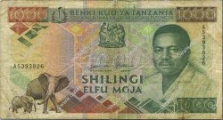 1000 Shillings TANZANIA  1990 P.22 VG