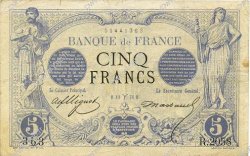 5 Francs NOIR FRANCE  1873 F.01.16 F+