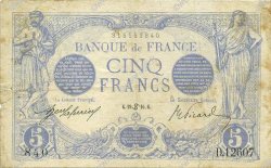 5 Francs BLEU FRANCIA  1916 F.02.40 q.BB