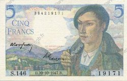 5 Francs BERGER FRANKREICH  1947 F.05.07