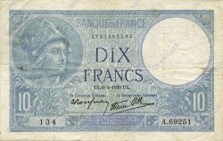 10 Francs MINERVE modifié FRANKREICH  1939 F.07.02 SS