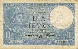 10 Francs MINERVE modifié FRANKREICH  1939 F.07.11 SS