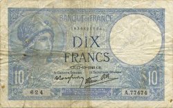 10 Francs MINERVE modifié FRANCIA  1940 F.07.17 q.MB