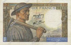 10 Francs MINEUR FRANCIA  1942 F.08.04 BB