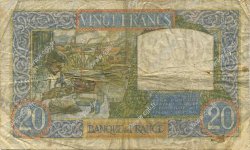 20 Francs TRAVAIL ET SCIENCE FRANCE  1940 F.12.09 VG