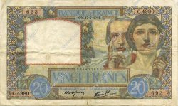 20 Francs TRAVAIL ET SCIENCE FRANKREICH  1941 F.12.16 SS