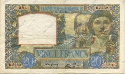 20 Francs TRAVAIL ET SCIENCE FRANCIA  1941 F.12.17 BB to SPL