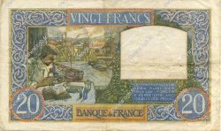 20 Francs TRAVAIL ET SCIENCE FRANCE  1941 F.12.17 VF - XF