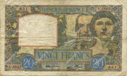 20 Francs TRAVAIL ET SCIENCE FRANCE  1941 F.12.18 F+