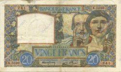 20 Francs TRAVAIL ET SCIENCE FRANKREICH  1941 F.12.18 SS to VZ