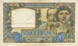 20 Francs TRAVAIL ET SCIENCE FRANCE  1941 F.12.19 XF