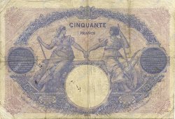 50 Francs BLEU ET ROSE FRANCIA  1919 F.14.32 BC