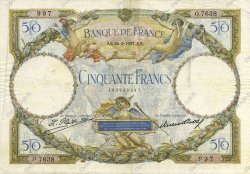 50 Francs LUC OLIVIER MERSON type modifié FRANKREICH  1931 F.16.02 fSS