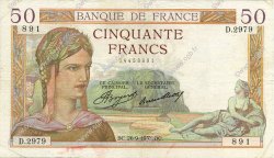 50 Francs CÉRÈS FRANCE  1935 F.17.17 VF-