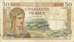 50 Francs CÉRÈS FRANCIA  1936 F.17.30 BC