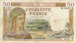 50 Francs CÉRÈS modifié FRANKREICH  1939 F.18.28 fSS