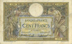 100 Francs LUC OLIVIER MERSON sans LOM FRANCIA  1912 F.23.04 q.MB