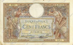100 Francs LUC OLIVIER MERSON type modifié FRANCIA  1937 F.25.05 BC