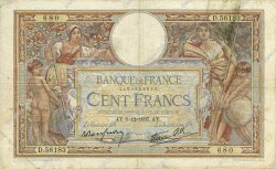 100 Francs LUC OLIVIER MERSON type modifié FRANCIA  1937 F.25.05 MB