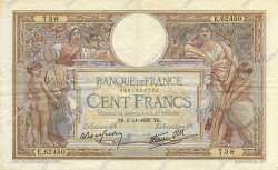 100 Francs LUC OLIVIER MERSON type modifié FRANCIA  1938 F.25.34 MBC