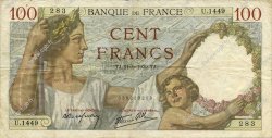 100 Francs SULLY FRANCE  1939 F.26.07 F+