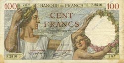 100 Francs SULLY FRANCE  1939 F.26.09 F