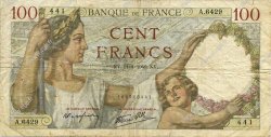 100 Francs SULLY FRANCE  1940 F.26.20 VG
