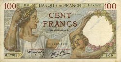 100 Francs SULLY FRANKREICH  1940 F.26.43 fVZ