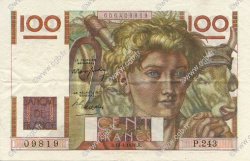 100 Francs JEUNE PAYSAN FRANCE  1948 F.28.17 XF