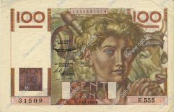 100 Francs JEUNE PAYSAN filigrane inversé FRANCE  1953 F.28bis.02