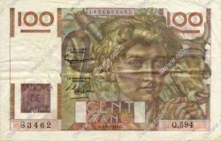 100 Francs JEUNE PAYSAN FRANKREICH  1954 F.28.43 fVZ