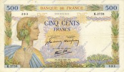 500 Francs LA PAIX FRANCE  1941 F.32.15 VF