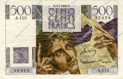 500 Francs CHATEAUBRIAND FRANCE  1952 F.34.09 TTB