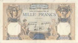 1000 Francs CÉRÈS ET MERCURE type modifié FRANKREICH  1939 F.38.36 SS