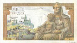 1000 Francs DÉESSE DÉMÉTER FRANCE  1942 F.40.04 XF