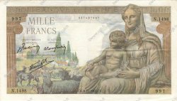 1000 Francs DÉESSE DÉMÉTER FRANCE  1942 F.40.08 XF-