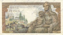 1000 Francs DÉESSE DÉMÉTER FRANCIA  1942 F.40.12 MBC+