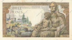 1000 Francs DÉESSE DÉMÉTER FRANCE  1943 F.40.23 SUP