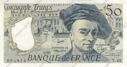 50 Francs QUENTIN DE LA TOUR FRANCE  1985 F.67.11 AU