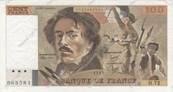 100 Francs DELACROIX modifié FRANCE  1984 F.69.08a XF-