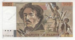 100 Francs DELACROIX modifié FRANCE  1984 F.69.08a
