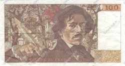 100 Francs DELACROIX imprimé en continu FRANCE  1991 F.69bis.03a1a VF+