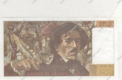 100 Francs DELACROIX imprimé en continu Fauté FRANCE  1991 F.69bis.03b2 SPL+