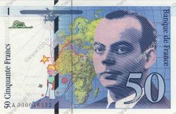 50 Francs SAINT-EXUPÉRY FRANCIA  1992 F.72.01aA q.FDC