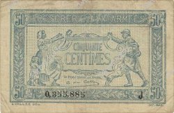 50 Centimes TRÉSORERIE AUX ARMÉES 1917 FRANCIA  1917 VF.01.10 q.BB
