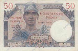 50 Francs TRÉSOR FRANCAIS FRANCIA  1947 VF.31.01 MBC